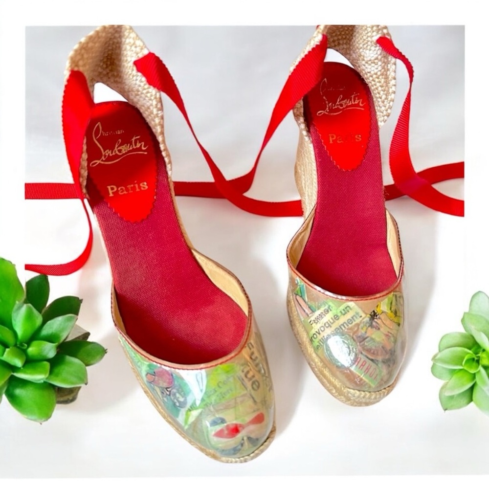 Vintage CHRISTIAN LOUBOUTIN
Patent Leather Printed D'Orsay Pumps